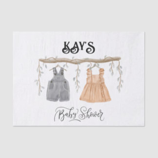 Papel De Seda Unisex Twins Greenery Chá de fraldas Floral