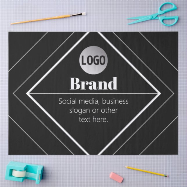 Papel De Seda Upload Your Logo & Customizable Text Design (Arte )