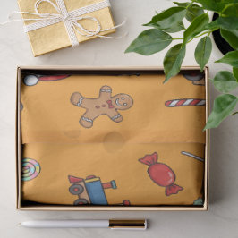 Papel De Seda Ursa de Natal Fofa e Trem de Brinquedo