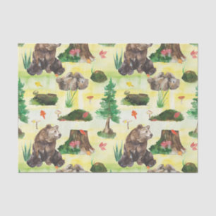 Papel De Seda Ursinho de madeira com ursinho de urso