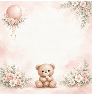 Papel De Seda ursinho floral de blush guardanapo rosa de festa