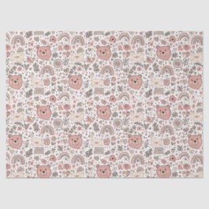 Papel De Seda Ursinhos de pelúcia Boho com Arco-íris -Terroso (4