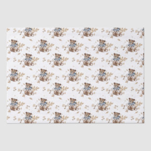 Papel De Seda Urso Castanho de Teddy É Um Menino! Chá Napkins