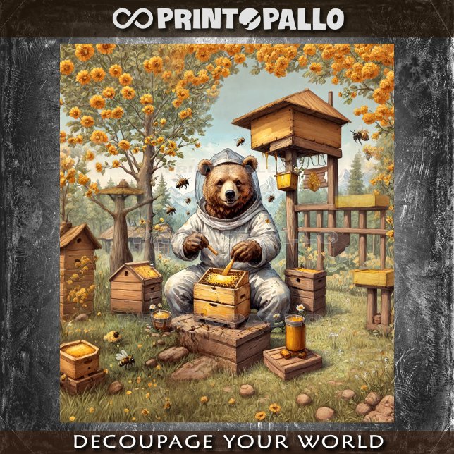 Papel De Seda Urso como apicultor com suas abelhas (Criador carregado)
