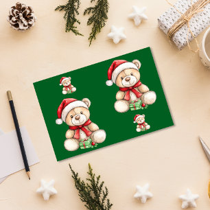 Papel De Seda Urso de Natal Adorável