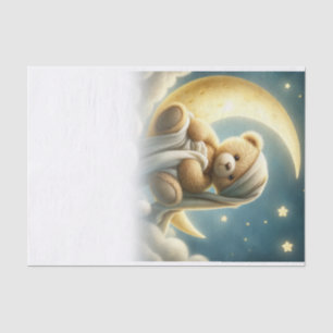 Papel De Seda Urso de Pelúcia na Lua Estrelas Celestiais do Céu