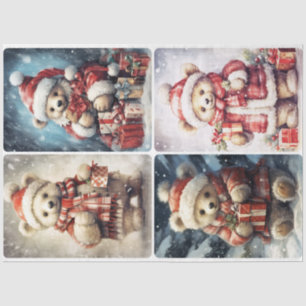 Papel De Seda Urso de Teddy de Natal