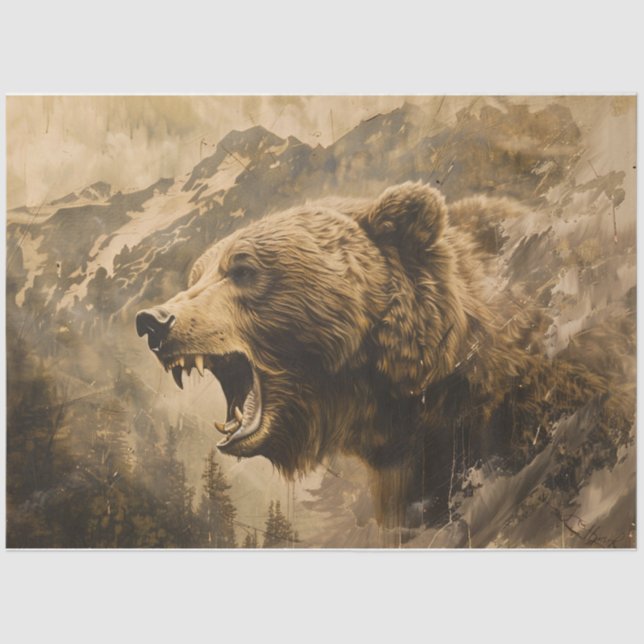 Papel De Seda Urso-grizzly (Frente )