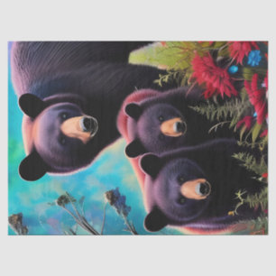 Papel De Seda Urso mamão e filhotes