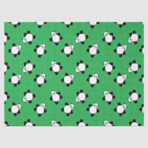 Papel De Seda urso panda sobre grama verde