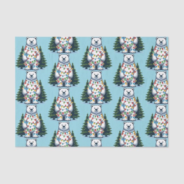 Papel De Seda Urso Polar de Natal (Frente )