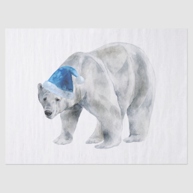 Papel De Seda Urso Polar de Natal (Frente )