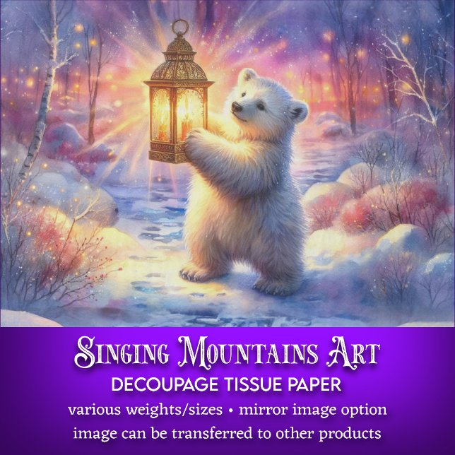 Papel De Seda Urso Polar e Lanterna Magnético na Sequência de Wo (Criador carregado)