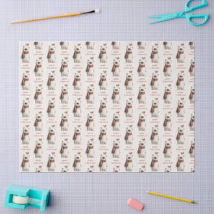 Papel De Seda Urso Polar Robin Padrão Creme Feliz Natal