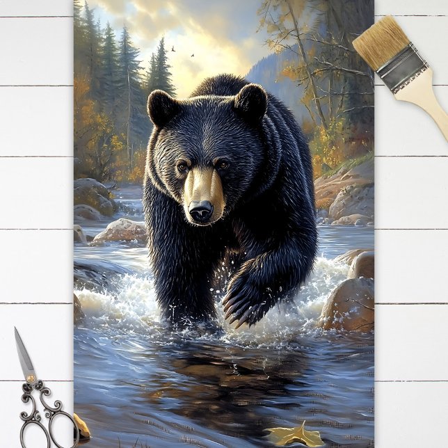 Papel De Seda Urso Preto em Despojo de Ilustração de Rio (Criador carregado)