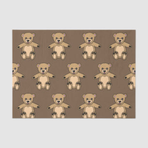 Papel De Seda Ursos de ursinho bonitos de Brown