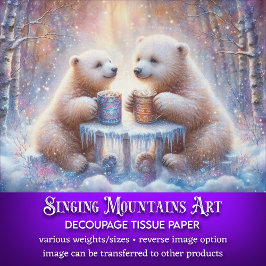 Papel De Seda Ursos Polares De Inverno De Bolor De Cacau Quente