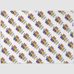 Papel De Seda USA American Flag Airedale Terrier Dog - Cute