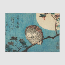 Utagawa Hiroshige - Coruja Chifre na Fileira Maple