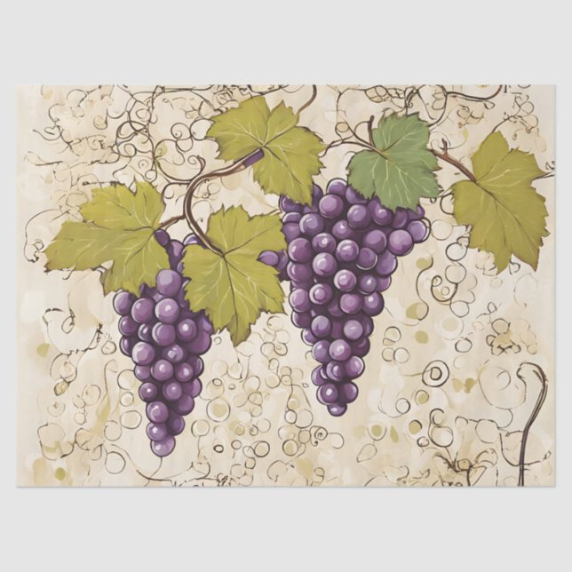 Papel De Seda Uvas Whimsical (Frente )