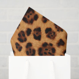 Papel De Seda Vá Selvagem Estampa Leopardo Marrom Dourado Laranj