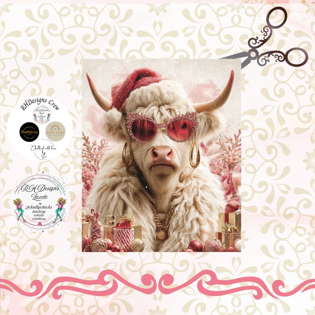 Papel De Seda Vaca Alta Fantasiada com Decoupage Festivo (Criador carregado)