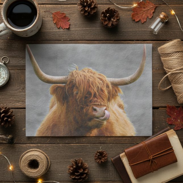 Papel De Seda Vaca das Terras Altas Escócia Preto Branco Rústico (Criador carregado)