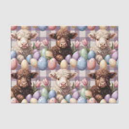 Papel De Seda Vaca Fofa das Terras Altas da Páscoa Creme Pastel
