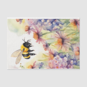 Papel De Seda Vaca Leiteira de Aquarela com Decoupage de Flores