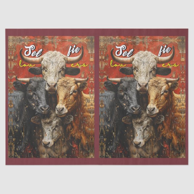 Papel De Seda Vacas Selfie (Frente )