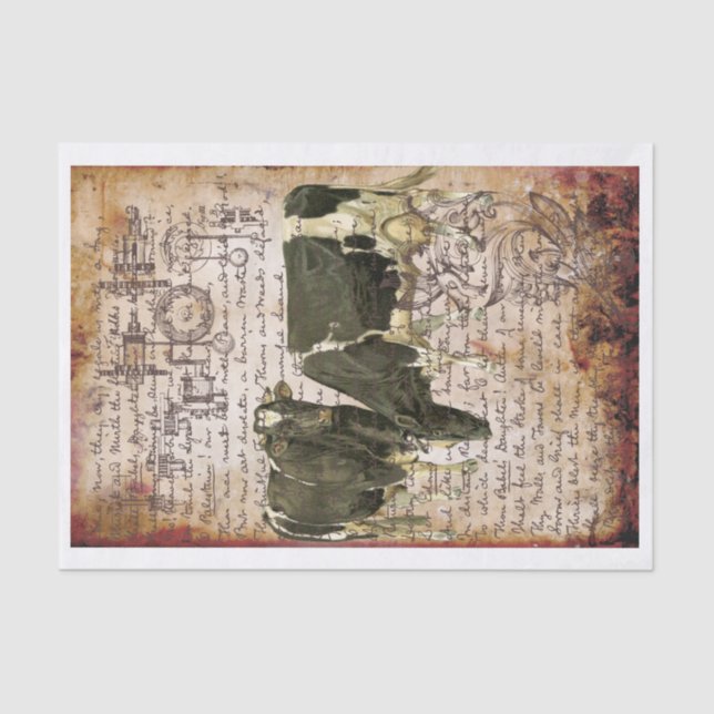 Papel De Seda Vacas Vintage (Frente )