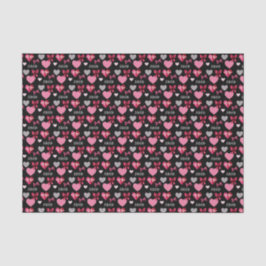Papel De Seda Valentine's Day Hearts, Bows and XOXO Patterned