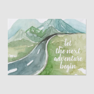 Papel De Seda Vamos Natural De Aquarela O Próximo Aventura Começ