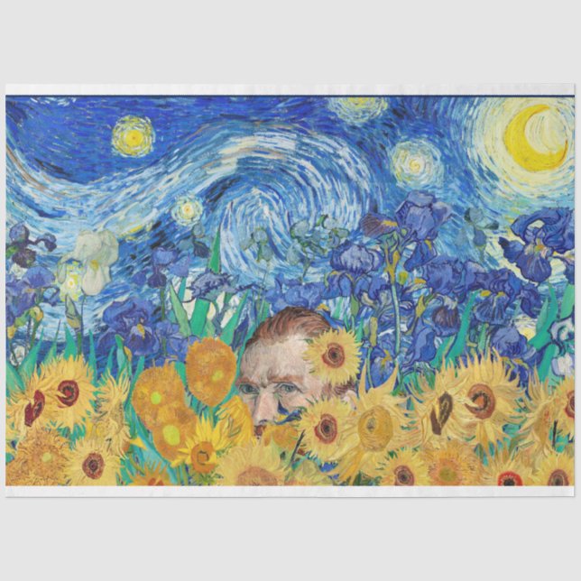 Papel De Seda Van Gogh art inspirou design (Frente )