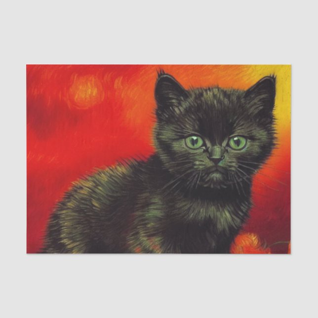 Papel De Seda Van Gogh Black Kitten (Frente )