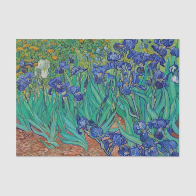 Papel De Seda Van Gogh Irises Floral Painting (Frente )