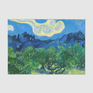 Papel De Seda Van Gogh Olive Trees em Paisagem Montanhosa