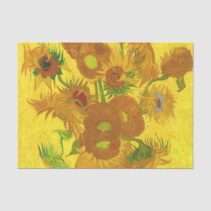Papel De Seda Van Gogh Quinze Girassóis Em Uma Arte Bela Vaso
