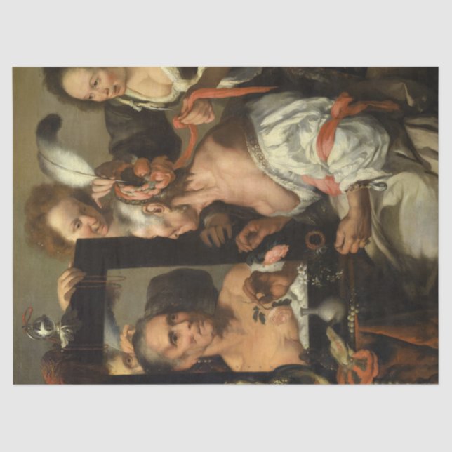 Papel De Seda Vanitas, a antiga coquete de Bernardo Strozzi (Frente )