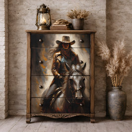 Papel De Seda Vaqueira de Couro em Cavalo Escuro Decoupage