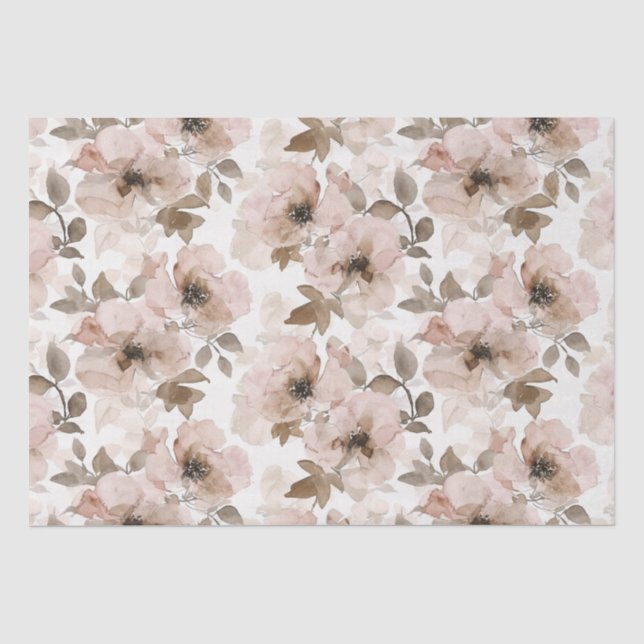 Papel De Seda Vaqueira Floral do Sudoeste Rosa Castanho (Frente )
