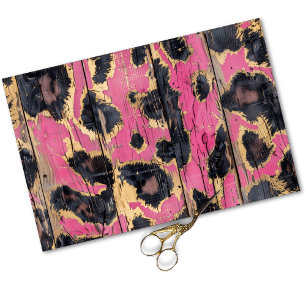 Papel De Seda Vaqueira Glamour Estampa Decoupage Onça Rosa