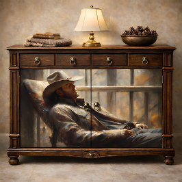 Papel De Seda Vaqueiro do Oeste descansando em decoupage rústico