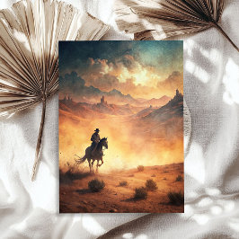 Papel De Seda Vaqueiro ocidental a cavalo na pradaria
