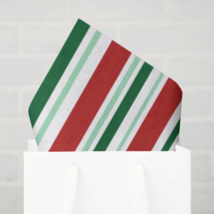 Papel De Seda Várias faixas de Natal Vermelho, Verde, Branco