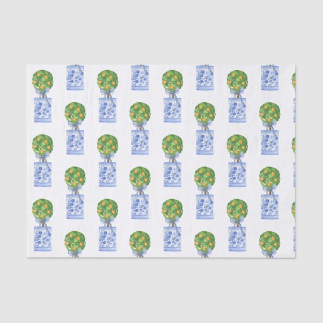 Papel De Seda Variável de Árvore Laranja de Quarela (Frente )