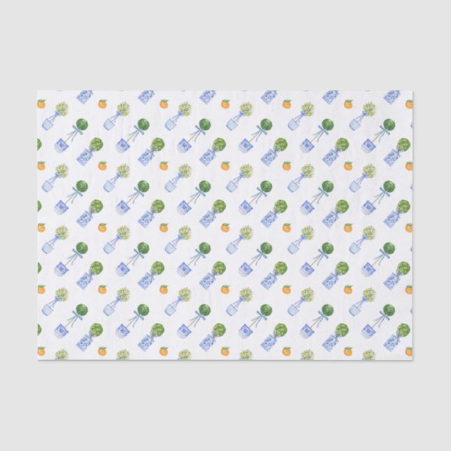 Papel De Seda Variável de Árvore Laranja de Quarela (Frente )