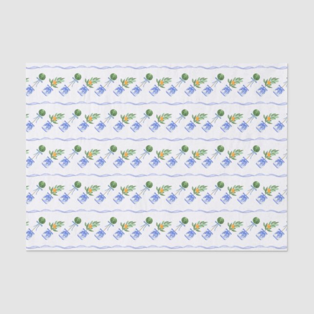 Papel De Seda Variável de Árvore Laranja de Quarela (Frente )
