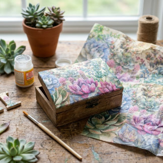 Papel De Seda Variety Of Succulents 