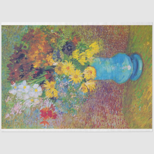 Papel De Seda Vase com margaridas e anêmonas, Van Gogh (Frente )